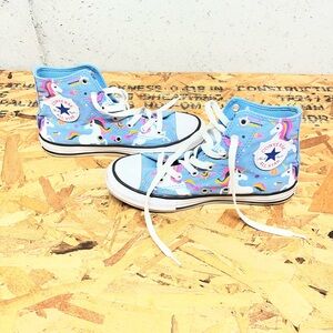 Converse Blue High-Tops with Unicorn Design